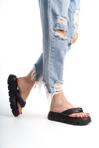 asmi shoes Γυναικείες σαγιονάρες με μαύρη χοντρή σόλα