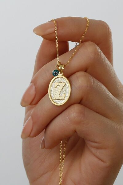 Silvano Jewelry 925 Ayar Gümüş Nazarlı Harf Kolye