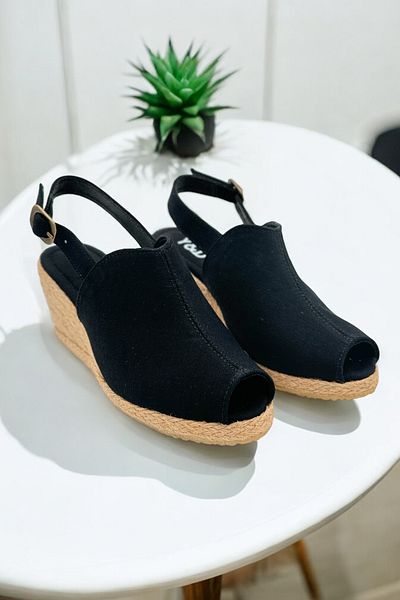 Y&D Shoes Wedge Heel Open Toe Linen Sandals Espardil