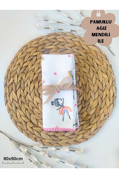 Bebella Single Layer Multi-Purpose Muslin Baby Blanket Baby Puset Cover 100% Cotton Gift Summer