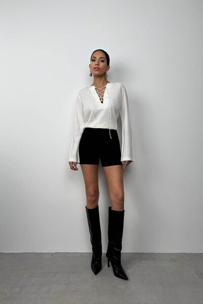 Black Fashion Bisikletçi Siyah Şort