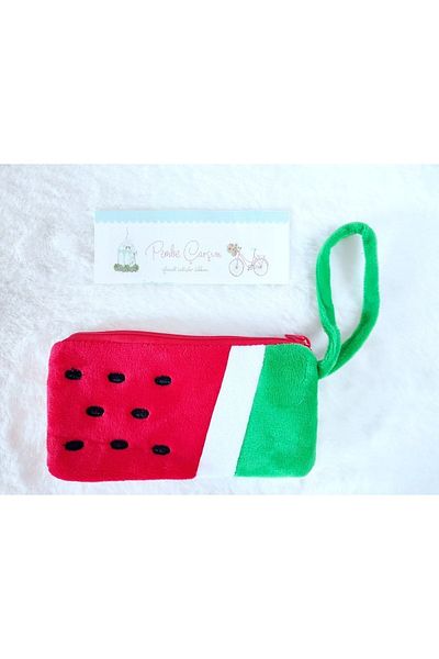 Pembe Çarşı Long Plush Watermelon Wallet