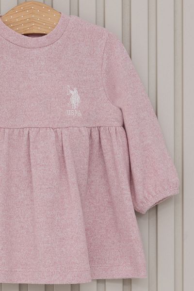 U.S. Polo Assn. فستان طفلة وردي