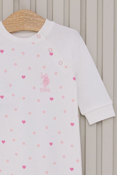 U.S. Polo Assn. Baby Girl Cream Jumpsuit