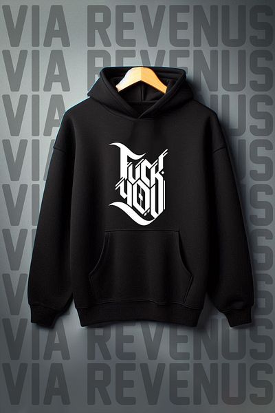 Vordevia F*ck You Kangaroo Pocket Oversize Hooded Sweatshirt - 3 Thread Raster