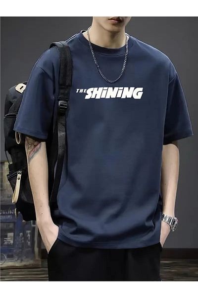 PALPİTO Ανδρικό μπλουζάκι Navy Blue Oversize Shining Printed