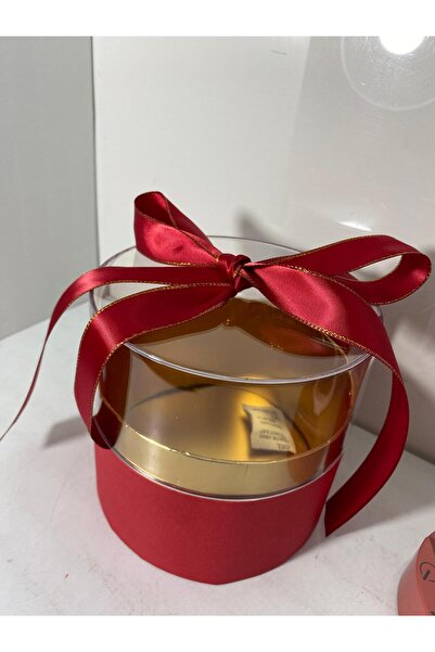 elif aksesuar Hediye Kutusu Kırmızı Yuvarlak