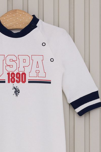 U.S. Polo Assn. Salopetă cremă pentru bebeluși