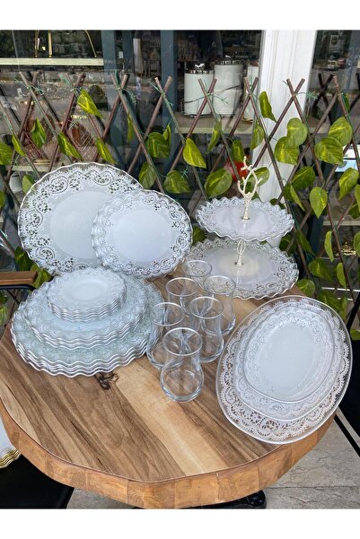 GÜRCÜGLASS DANTEL 28 PRÇ KAHVALTI SETİN