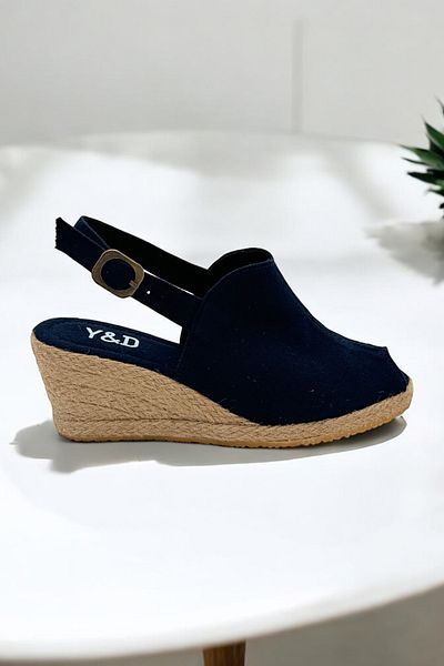 Y&D Shoes Wedge Heel Open Toe Linen Sandals Espardil