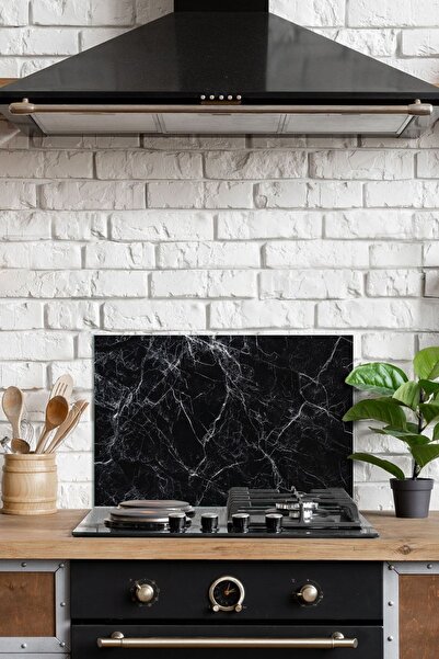 Decovetro Захисне скло з малюнком чорного мармуру - 76x50см