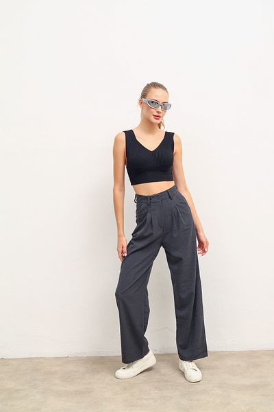 Perryes High Waist Pleated Women's Plaszo Pants
