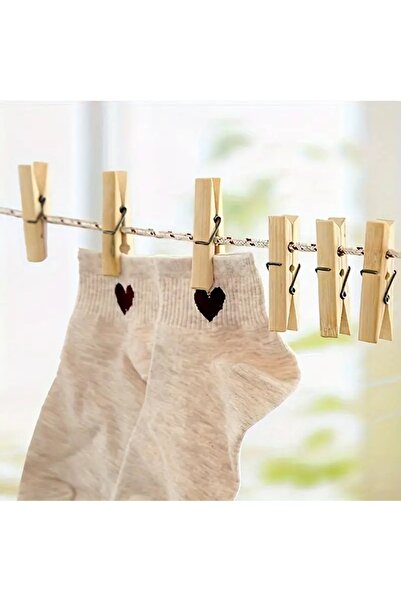 MG HOME 24 de bucăți cuie din lemn pentru rufe - set de uscare din lemn și cu...