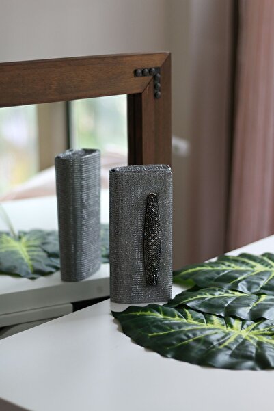 Moom Bag Women's Silvery Platinum Evening Dress Bag with Stone Holding Detail