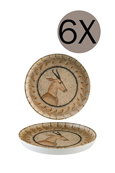 Bonna Porselen Mezopotamya Geyik 16cm Hygge Düz Tabak 6'lı Takım S-mt-mzpbhyg...