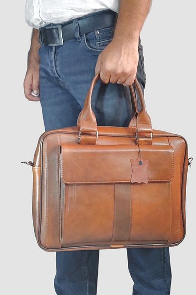 Lederax Τσάντα Laptop Portfolio από γνήσιο δέρμα LD499