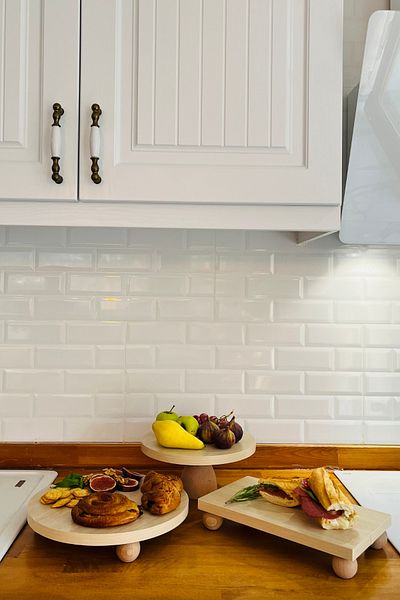 justwood 3-piece Mdf Plate Large Presentation Set with Beech Legs