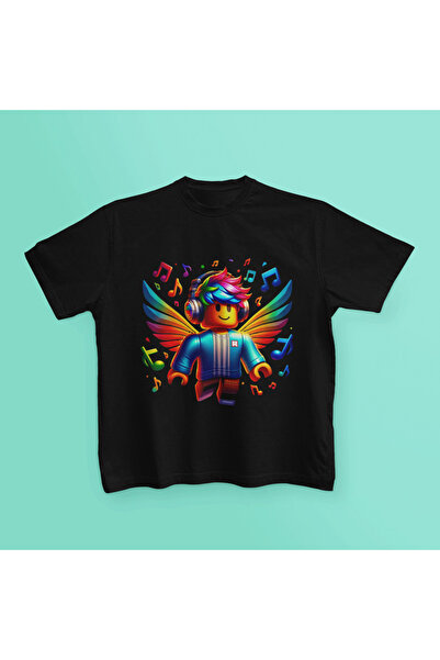 MAGORS ДЕТСКА ТЕНИСКА С КРЪГЛО ЯКЛЕ, ПАМУЧНА И КЪС РЪКАВ С ПРИНТ ROBLOX DJ