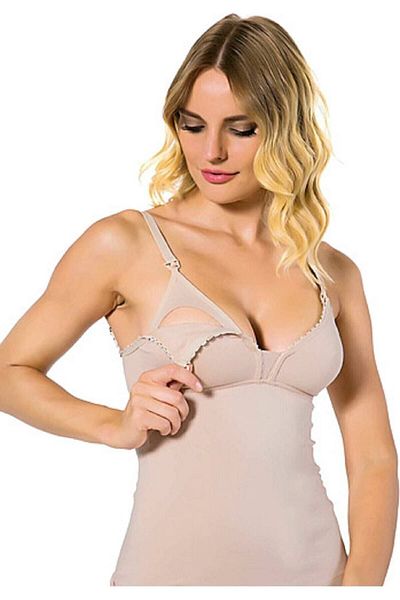 Momslab Women's Beige Nursing Tank