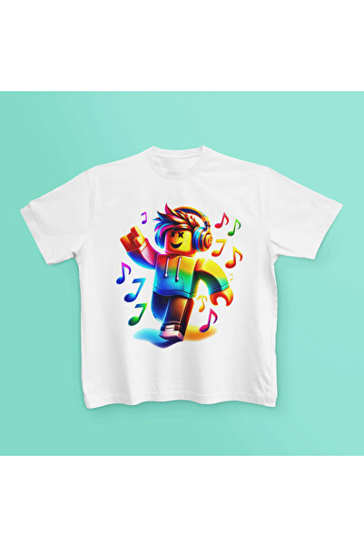 MAGORS TRIUC PENTRU COPII CU MÂNECĂ SCURTĂ, BUMBAC, IMPRIMAT DANCER ROBLOX