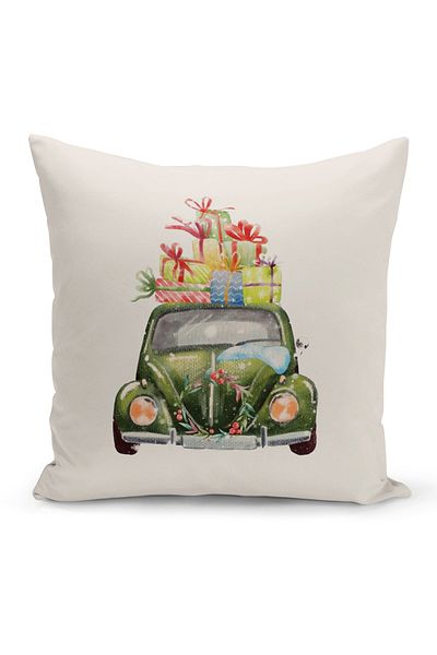 Bertille Home New Year Series Double Sided Digital Printed Throw Pillow Case (Christmas Christmas Cushion Cover)