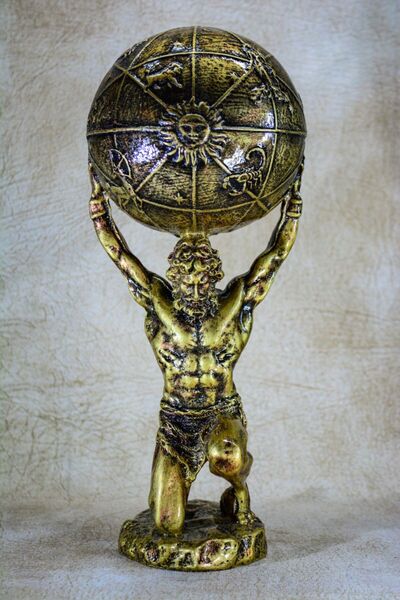 Narçiçeği Takı ve Hediyelik Eşya Yunan Tanrısı Atlas Büyük Boy Altın Gold Hey...