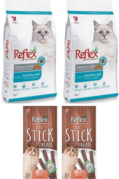 Reflex Sterilised Kısır Kedi Maması Somonlu (2x2) Kg. Somonlu Ödül Çubuğu (2x15) Gram