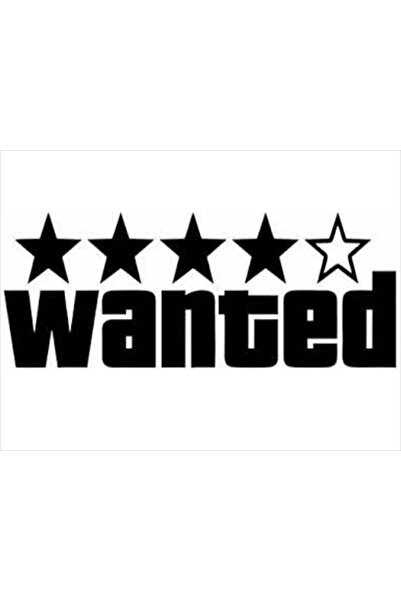 Genel Markalar Wanted Oto Sticker 5 Yıldız Araba Stickeri 14x6.5cm 2 ADET SİYAH