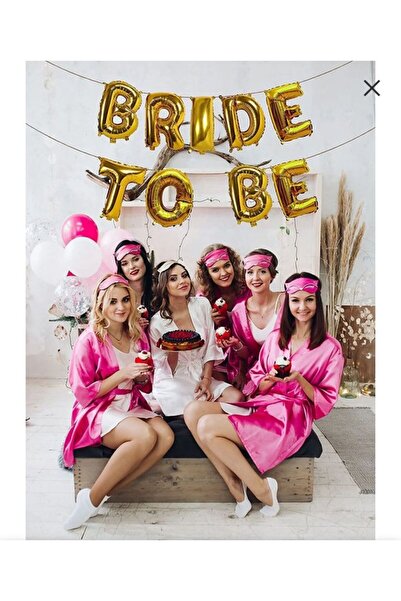 Çemrek Süs Parti مجموعة بالونات كبيرة لحفلات العازبة من Gold Bride To Be مكتو...