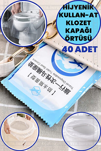 İnfeta Klozet Kapak Örtüsü Pratik Kullanımlı Hijyenik Klozet Kapağı Poşeti 40...