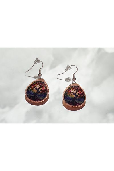 Reckless Style Copper Patterned Earrings