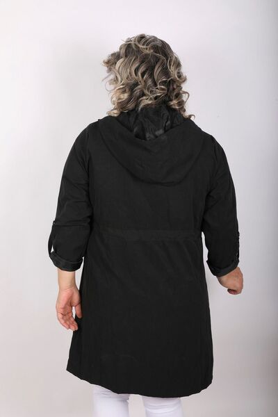 Hitit Butik Spor Siyah Trençkot