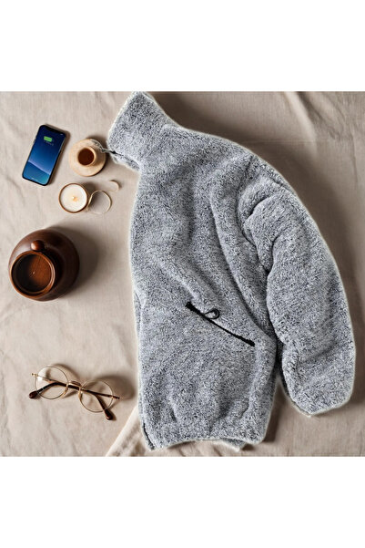 No Plan Мъжки голям плюшен пуловер с цип