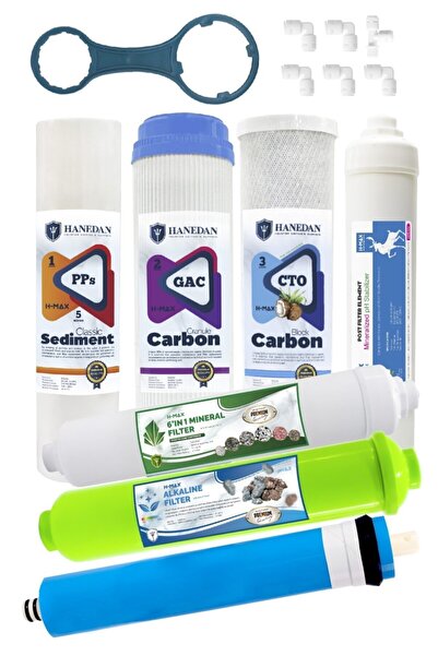 Hanedan Su Arıtma Cihazı Filtresi 7 Li Set 12 Aşamalı Açık Kasa Çift Carbonlu Filtre Seti
