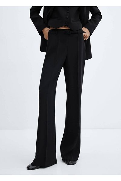 MANGO Woman Wideleg pants with belt