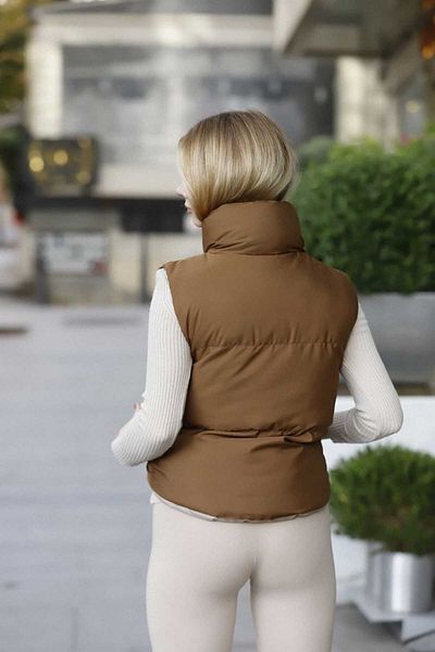 GALAVİP Women's New Season Double Sided Sleeveless Puffer Vest