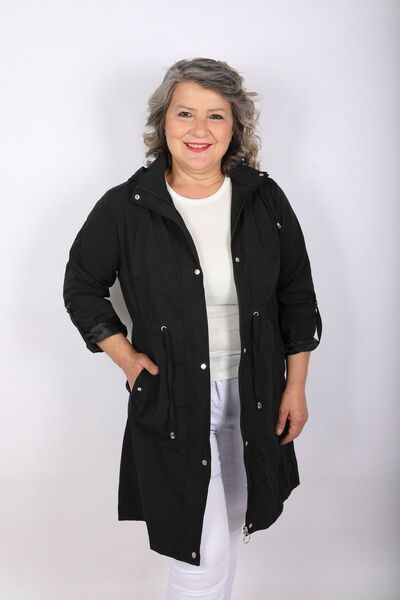 Hitit Butik Sports Black Trench Coat