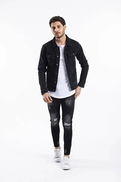DENIM MAN Jachetă de blugi pentru bărbați neagră