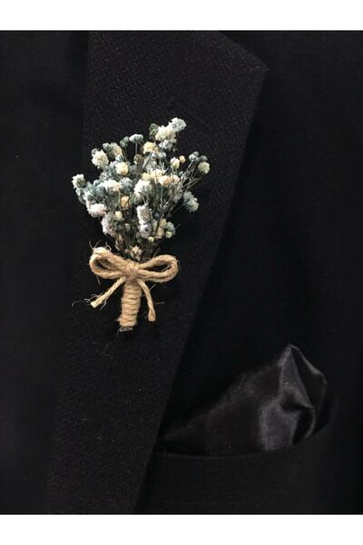 PEMBE MAVİ SÜS Damat Yaka Çiçeği - Yaka Çiçeği - Sağdıç Yaka Çiçeği