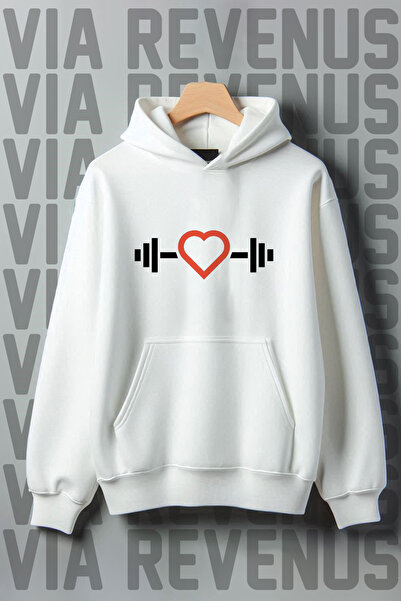 Vordevia Спортивний жилет з принтом серця - 3 кишені, великий розмір, капюшон