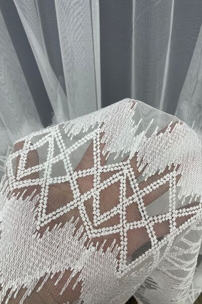 Cortibo Paris Zigzag Pattern 1 into 2 Sparse Pleated Tulle Curtain