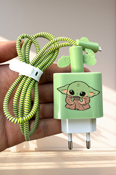 WANNA PROTECT iPhone 18W/20W Uyumlu Sevimli Şarj Başlığı Adaptörü Koruma Kabl...