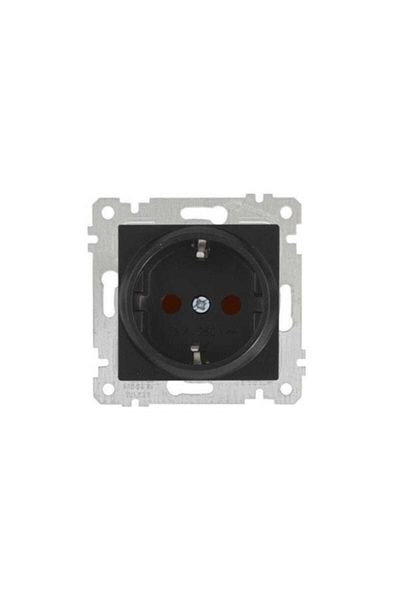 Mutlusan Black Grounded Child Proof Socket - Frame External