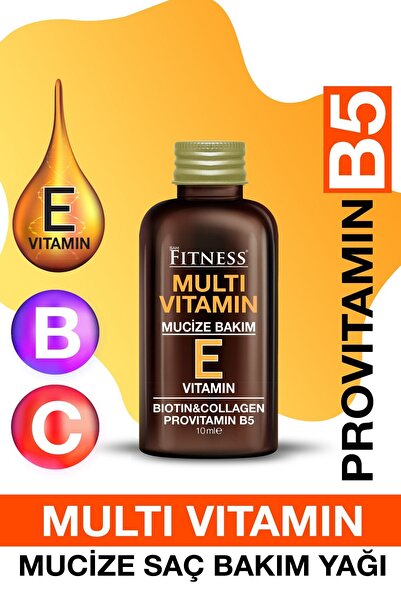 Fitness Professional Acil Onarıcı Mucize Bakım E Vitamini Biotin Collagen Provitamin B5 Multivitamin Saç Bakım Kürü 10 ml