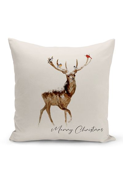 Bertille Home New Year Series Double Sided Digital Printed Throw Pillow Case (Christmas Christmas Cushion Cover)