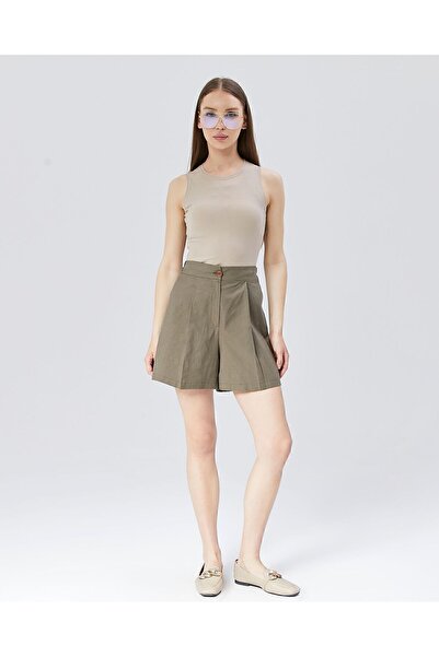 POD Ofis Tarzı Şort Etek Pileli