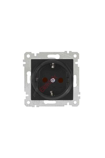 Mutlusan Black Grounded Child Proof Socket - Frame External