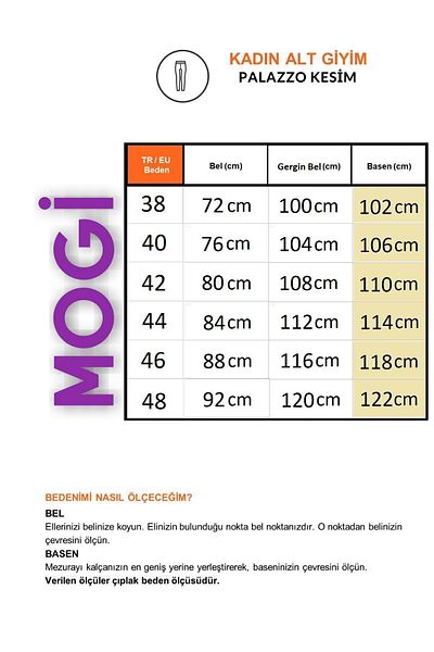 Mogi Butik 3002 Brown Palazzo High Waist Pocket Woven Women's Trousers