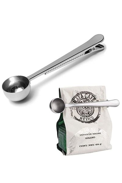Amentes Stainless Steel Coffee Measuring Spoon and Package Clip cin108