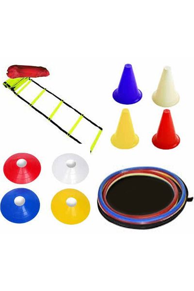Starion Football Basketball Training Set 4m Ladder Funnel Dish Coordination Circle Training Set